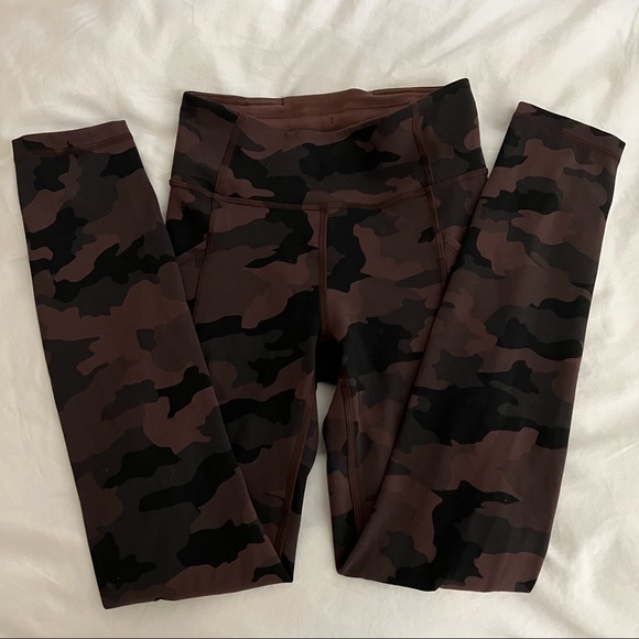 Lululemon Invigorate High-Rise Tight 25" Brown Camo SZ2 - Picture 3 of 7